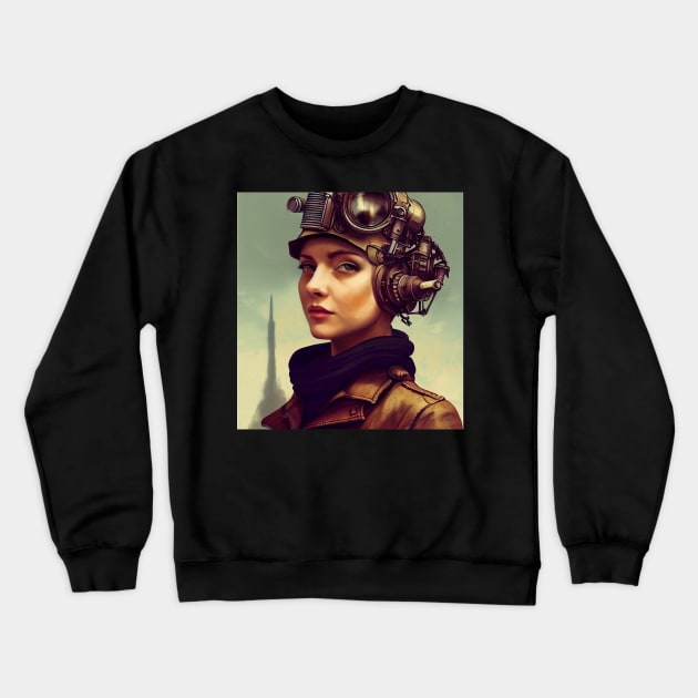 Diesel Punk Female Operator Crewneck Sweatshirt by The Multiverse is Female